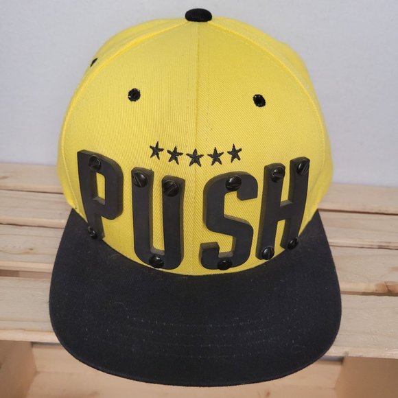 PUSH Black & Yellow 3D Trucker Hat - Picture 1 of 9
